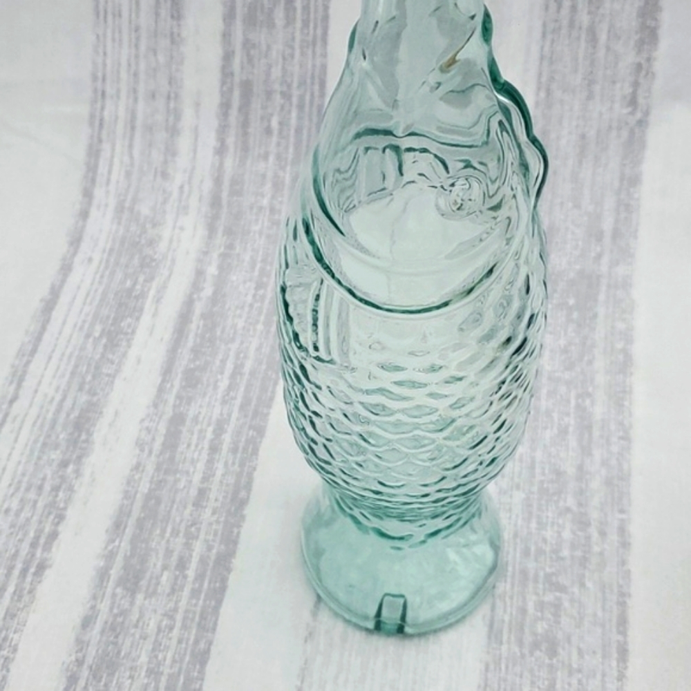 Antique Glass Fish Bottle Modelle Depose 70mm Blue Green Color - Picture 12 of 15